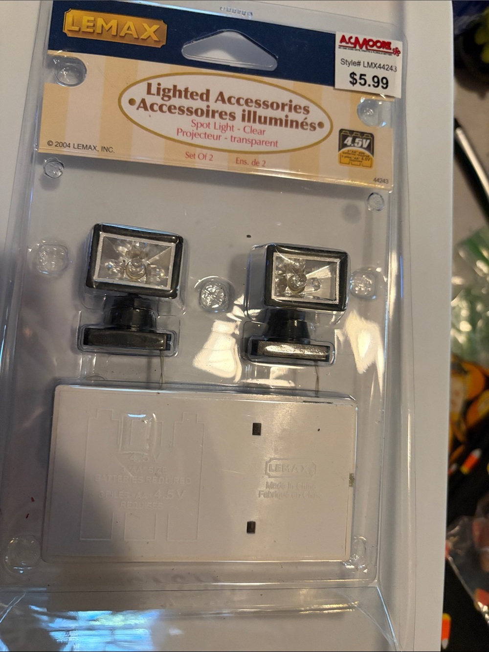 Lemax Black Spot Light Set with Clear Lenses